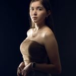 Woman in Brown Tube Dress